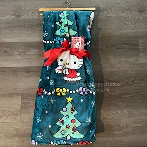 NWT Sanrio Hello Kitty Blue Christmas Throw Blanket